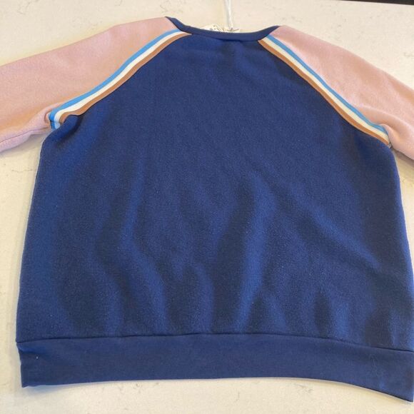NEW Project Social T Blue and Pink Vintage 70s Raglan Crew Sweatshirt Small - Picture 3 of 7